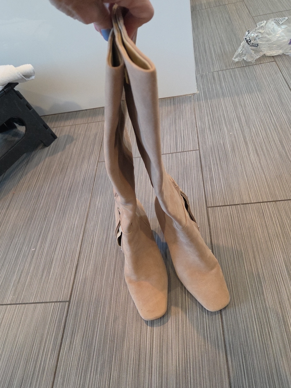 Sam Edelman Knee-High Suede Boots in Beige - Classic Elegant Style